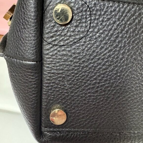 Michael Kors Greta Large Pebbled Leather Satchel Black - Picture 14 of 14